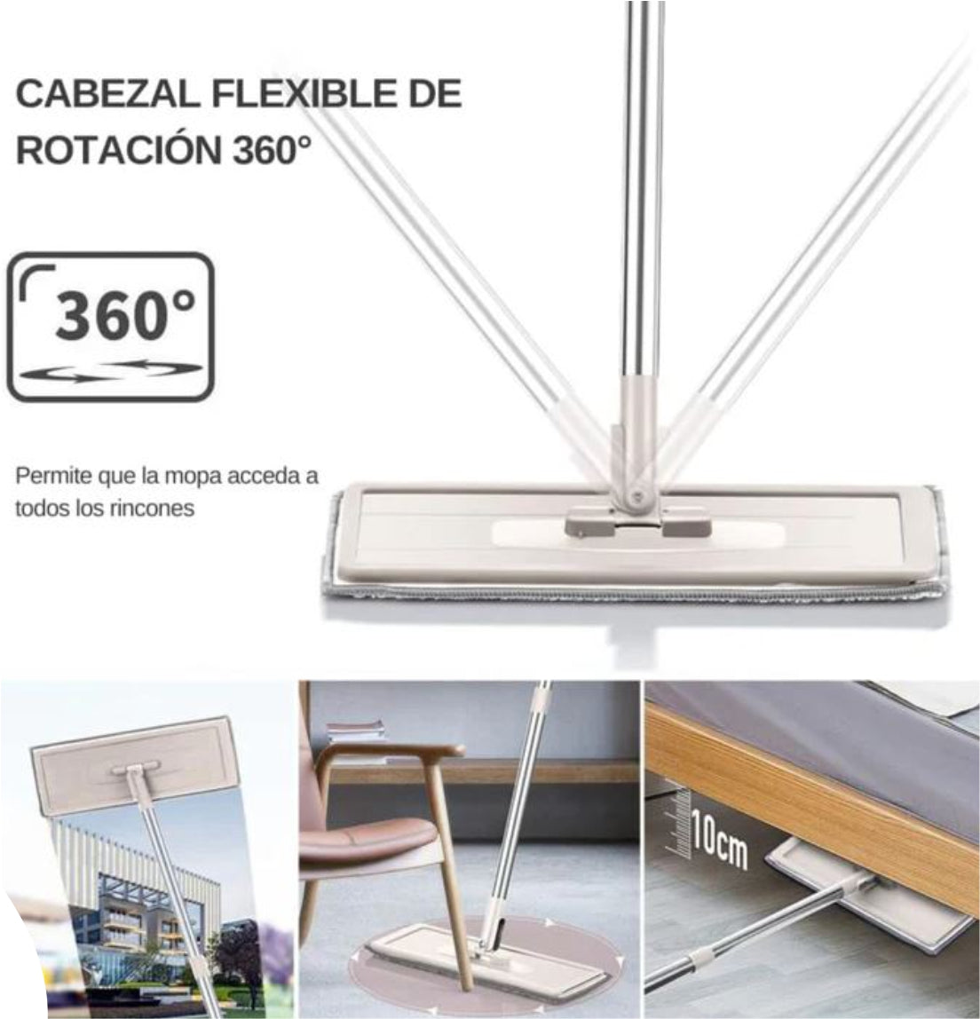 Kit Trapeador Autoescurrible Giratorio 360° con Balde