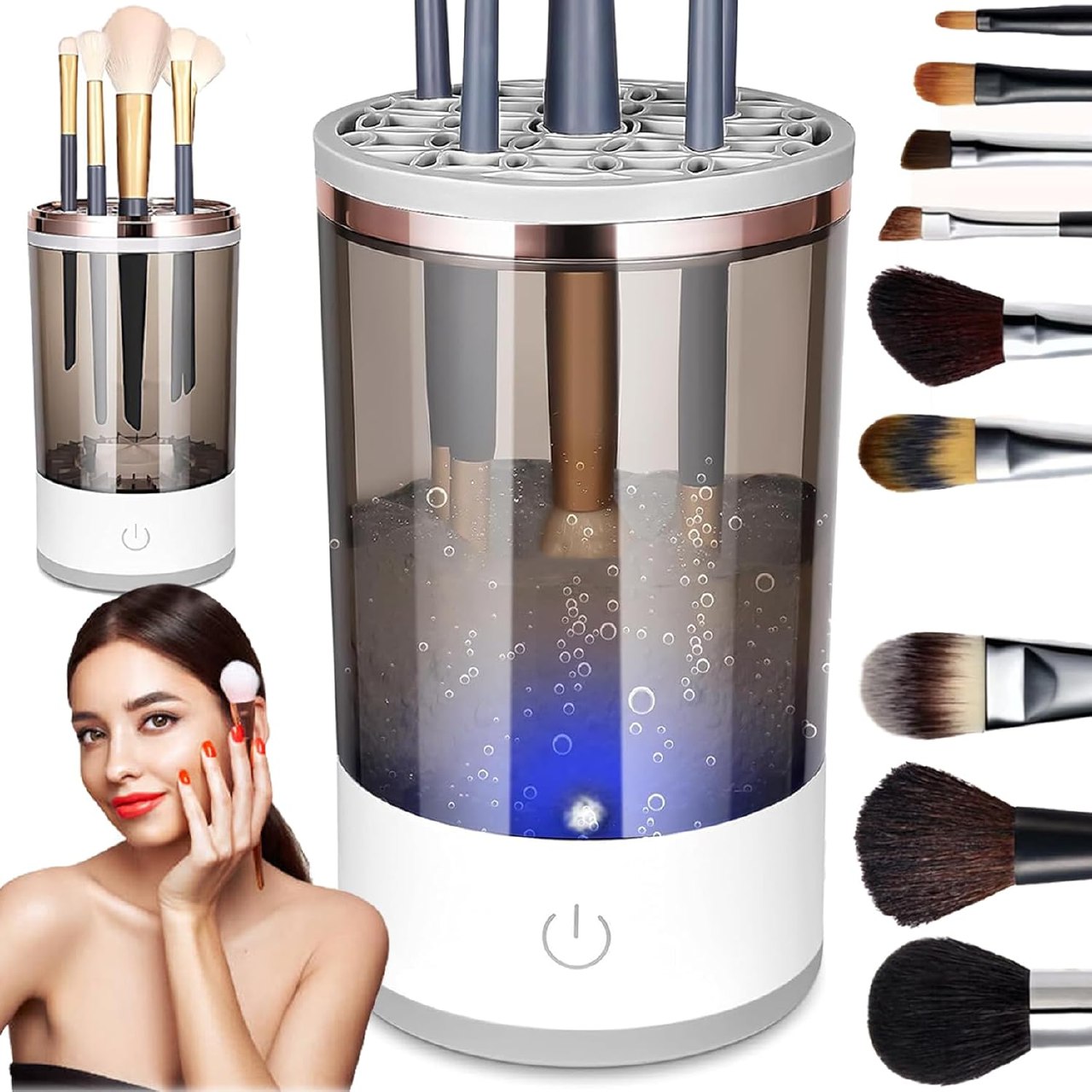 Limpia brochas de maquillaje eléctrico