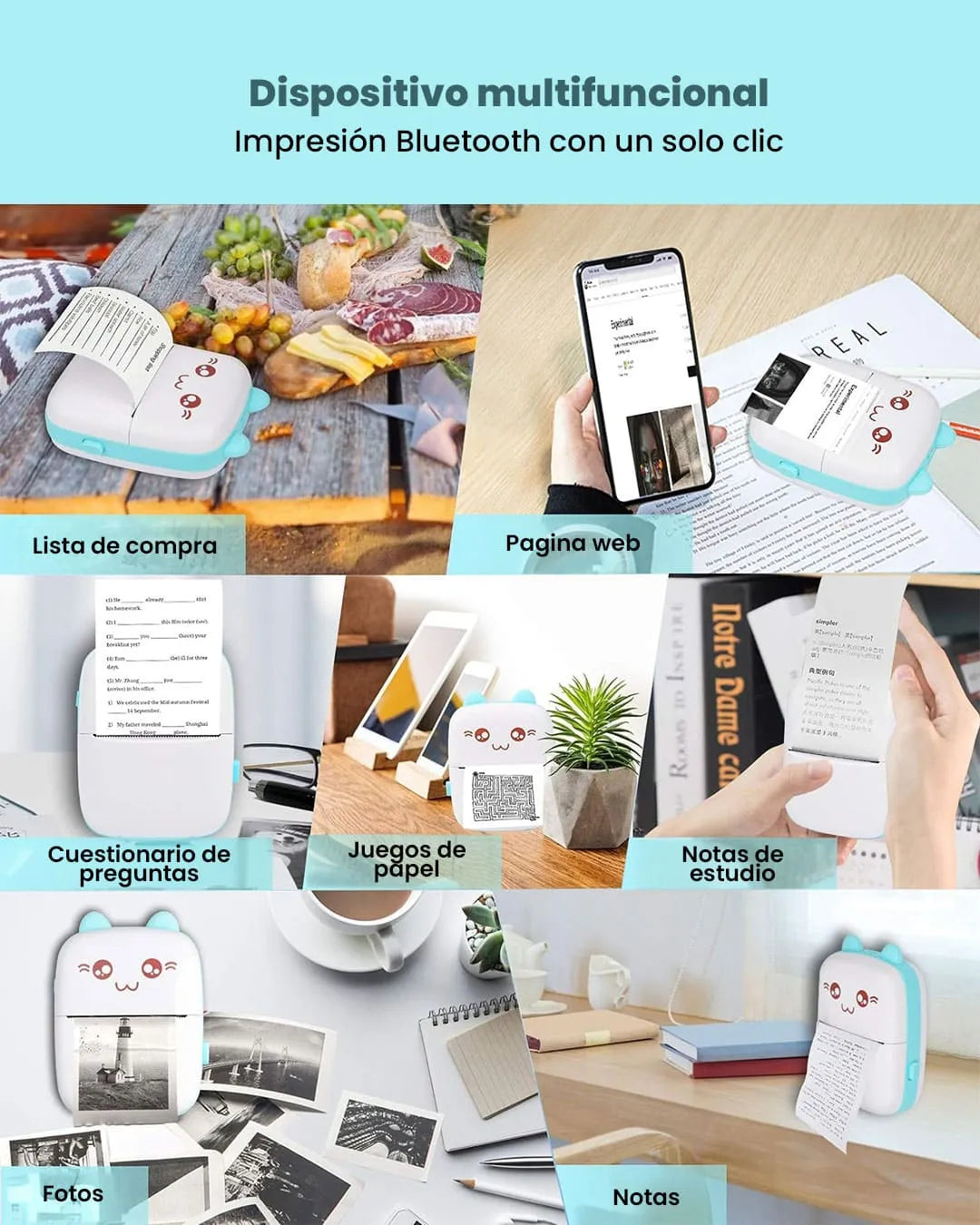 GoPrint™ 🥰Mini Impresora térmica portátil 🖨️ + Aplicación FunPrint! 🤳