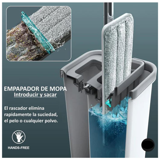 Kit Trapeador Autoescurrible Giratorio 360° con Balde